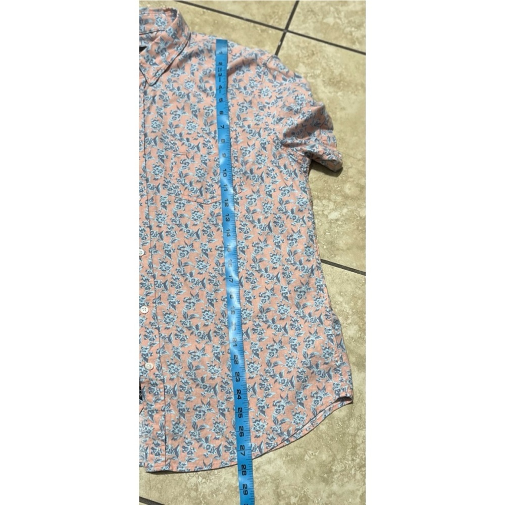 Rails Carson Button Down Linen Mix Shirt Scattered Posy Peach - Picture 5 of 8